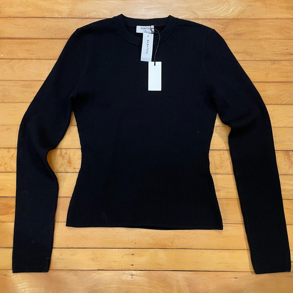Aritiza Waldorf Sculpt Knit Babaton Classic Top - Black